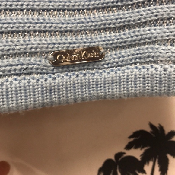 Calvin Klein Oversized Powder Blue/Silver Sweater - Picture 7 of 8